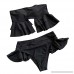 Womens Sexy Flounce Ruffle Bikini Swimsuit Set,Two-Piece Bandeau Tube Bra Strapless Beachwear Flowy Bottom Bathing Suit Black B07PB47B4K